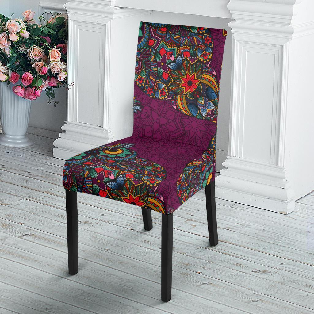 Owl Ornamental Print Pattern Chair Cover-grizzshop