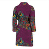 Owl Ornamental Print Pattern Men Long Robe-grizzshop