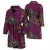 Owl Ornamental Print Pattern Men Long Robe-grizzshop