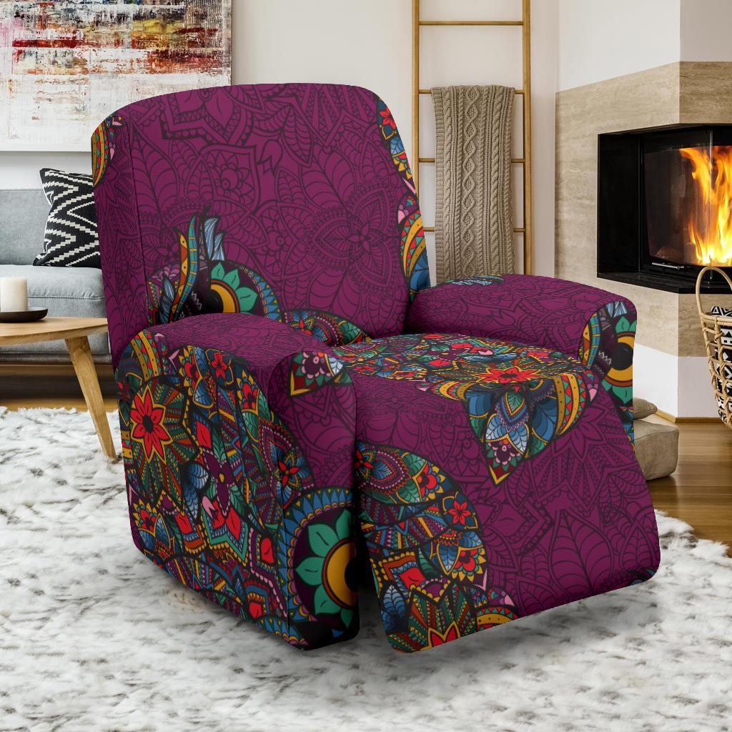 Owl Ornamental Print Pattern Recliner Cover-grizzshop