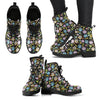 Owl Pattern Women's Leather Boots-grizzshop