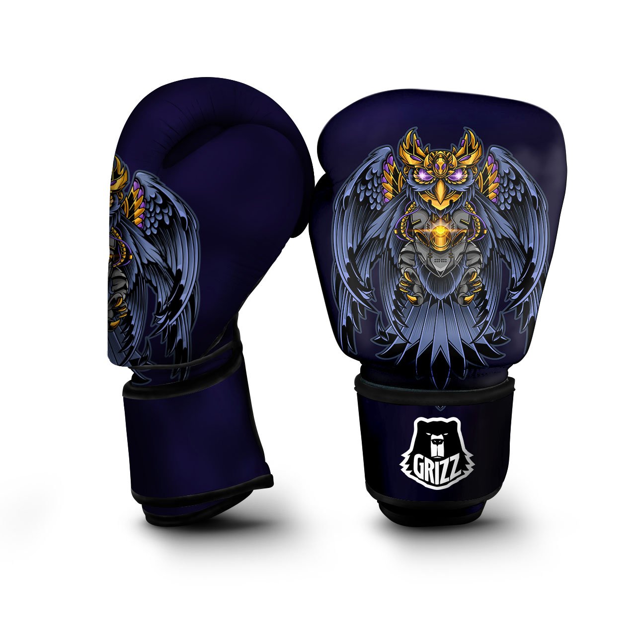 Owl Steampunk Print Boxing Gloves-grizzshop