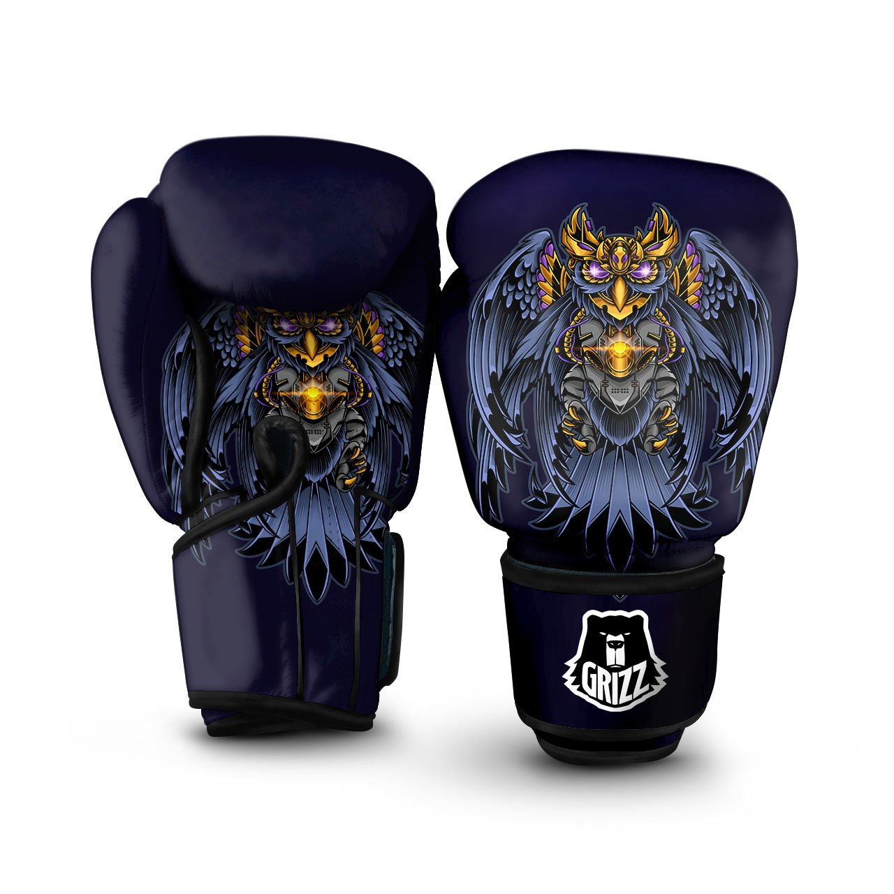 Owl Steampunk Print Boxing Gloves-grizzshop
