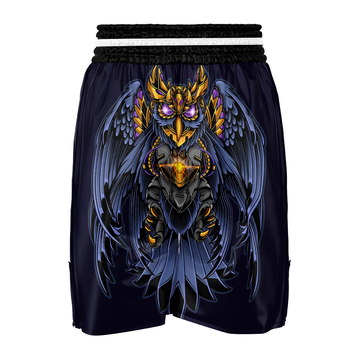Owl Steampunk Print Boxing Shorts-grizzshop