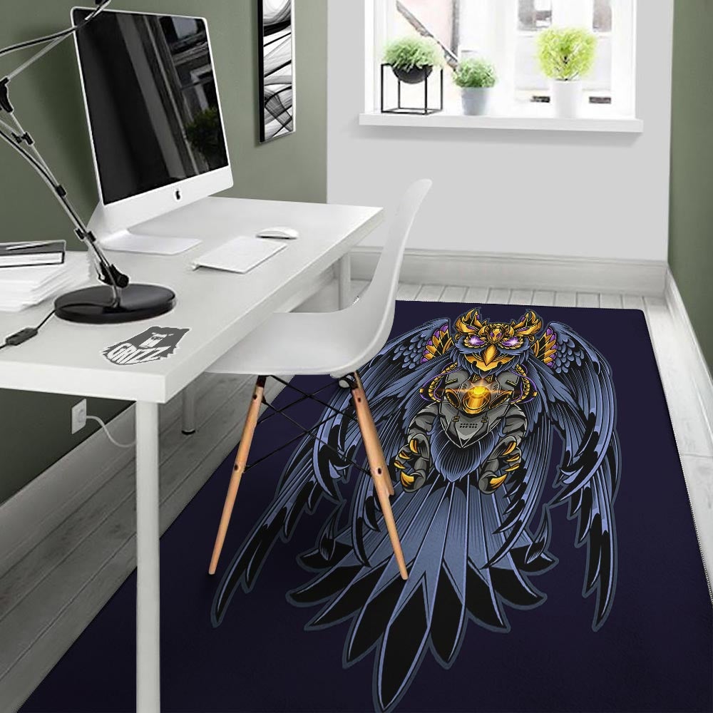 Owl Steampunk Print Floor Mat-grizzshop