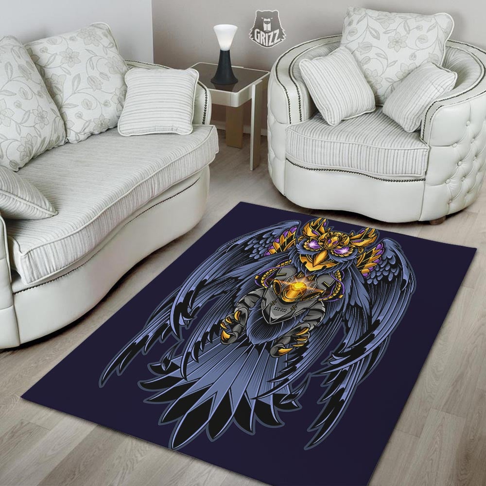 Owl Steampunk Print Floor Mat-grizzshop