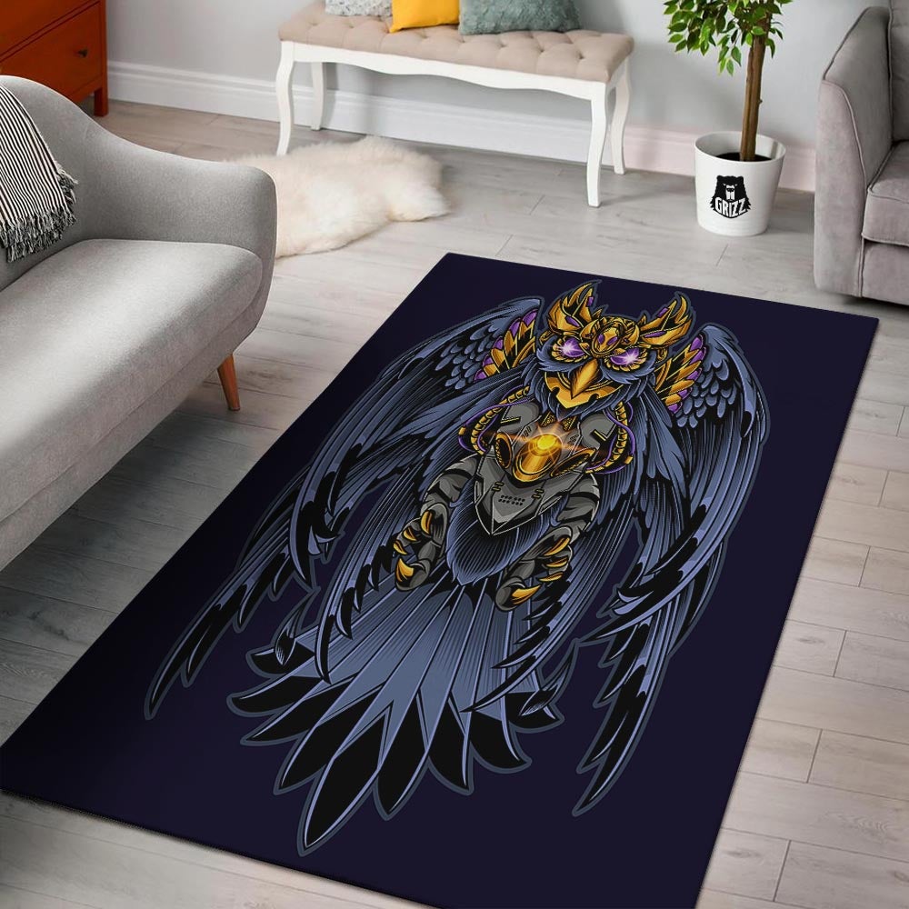Owl Steampunk Print Floor Mat-grizzshop