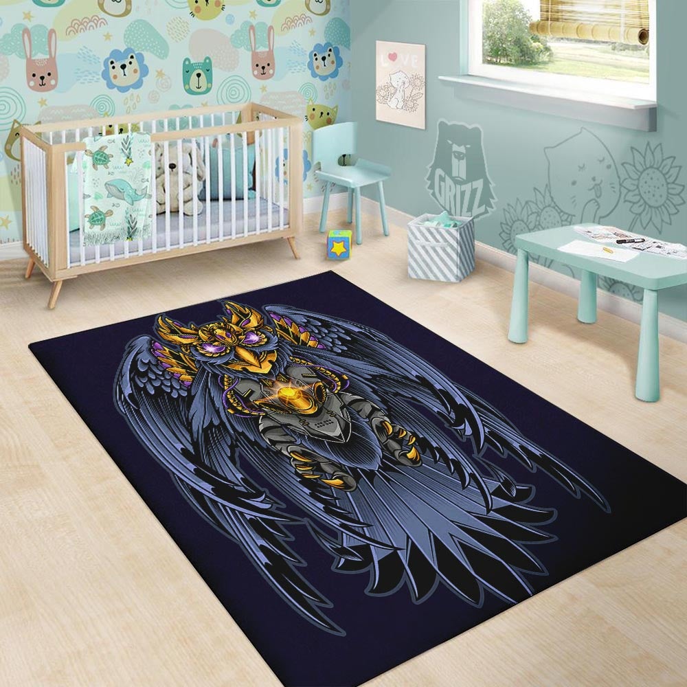 Owl Steampunk Print Floor Mat-grizzshop
