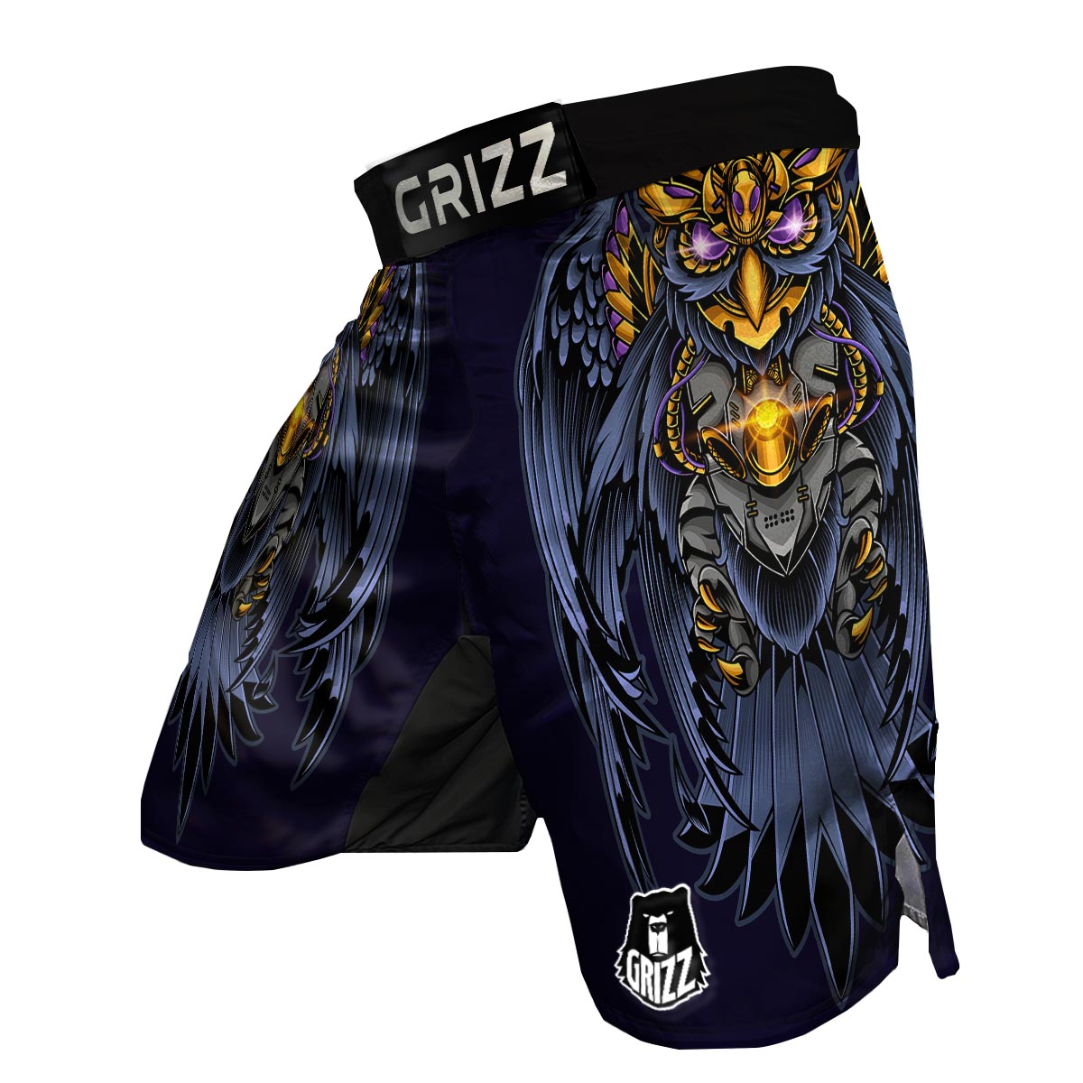 Owl Steampunk Print MMA Shorts-grizzshop