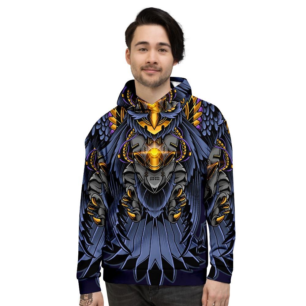 Owl Steampunk Print Men's Hoodie-grizzshop