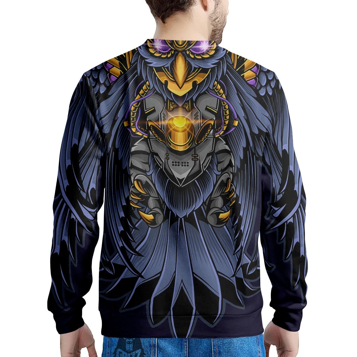 Owl Steampunk Print Men's Sweatshirt-grizzshop