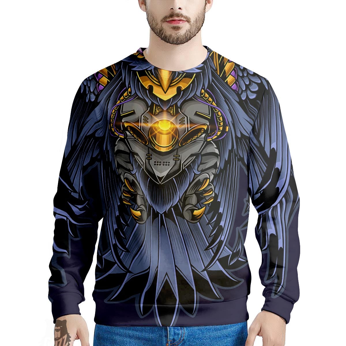 Owl Steampunk Print Men's Sweatshirt-grizzshop