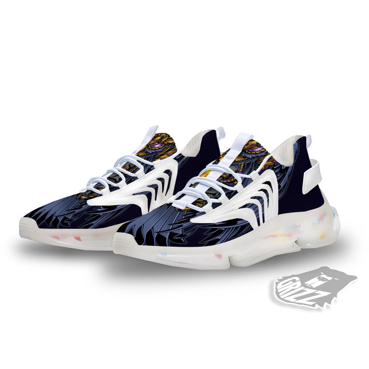 Owl Steampunk Print White Gym Shoes-grizzshop