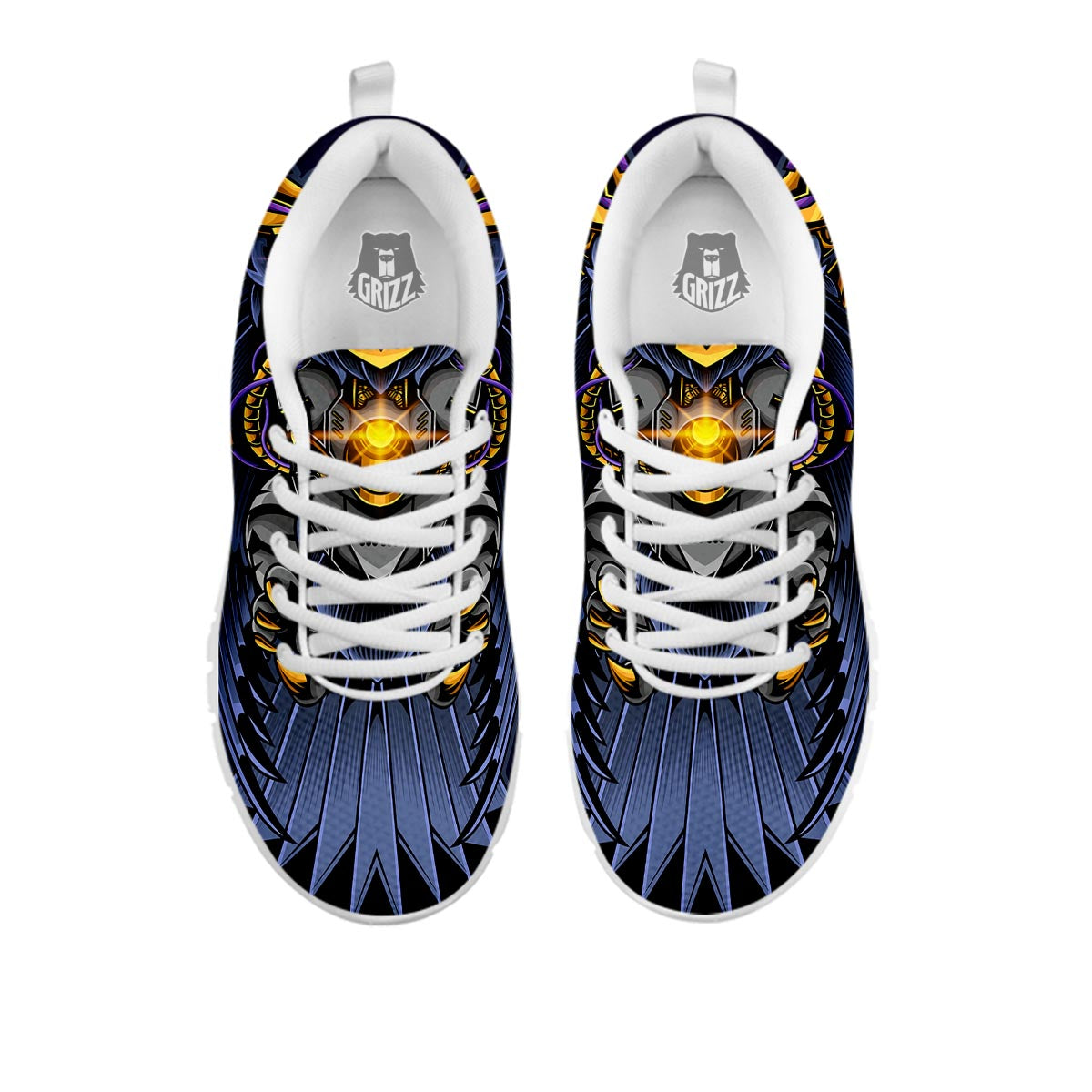 Owl Steampunk Print White Sneaker-grizzshop