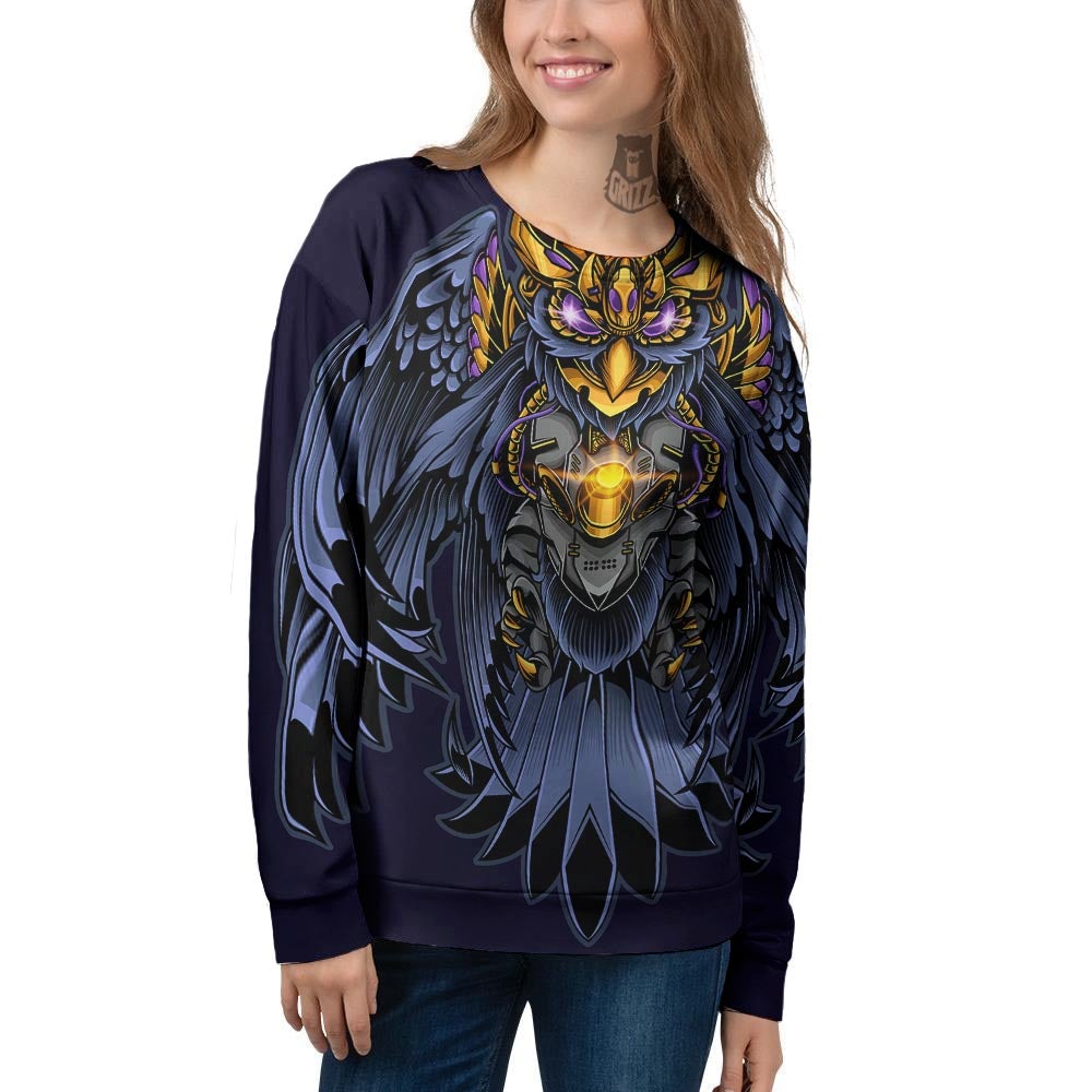 Owl Steampunk Print Women's Sweatshirt-grizzshop