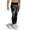 Owl White And Black Print Men's Leggings-grizzshop