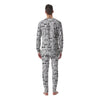 Owl White And Black Print Pattern Men's Pajamas-grizzshop