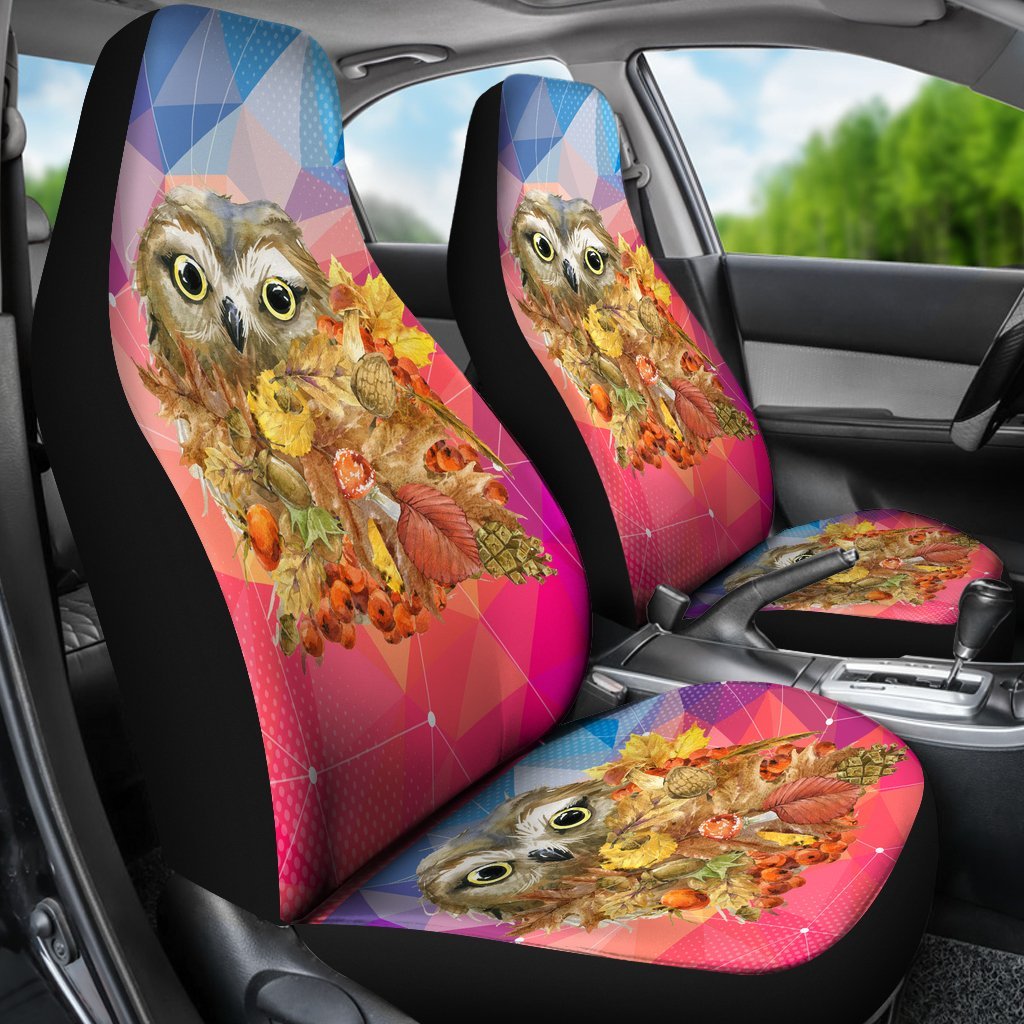 Owl With Fruit Car Seat Cover Car Seat Universal Fit-grizzshop