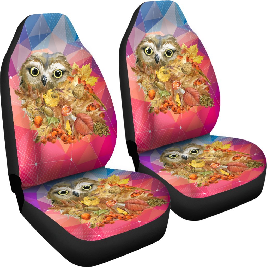 Owl With Fruit Car Seat Cover Car Seat Universal Fit-grizzshop