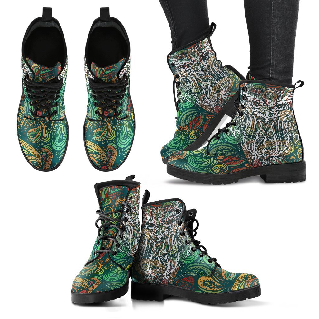 Owl Women's Leather Boots-grizzshop