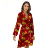 Ox And Chinese New Year Print Pattern Women's Robe-grizzshop