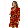 Ox And Chinese New Year Print Pattern Women's Robe-grizzshop