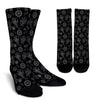 Pagan Gothic Wiccan Witch Pattern Print Unisex Crew Socks-grizzshop