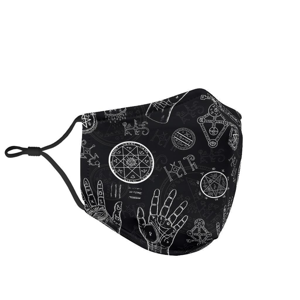 Pagan Wiccan Witch Pattern Print Face Mask-grizzshop