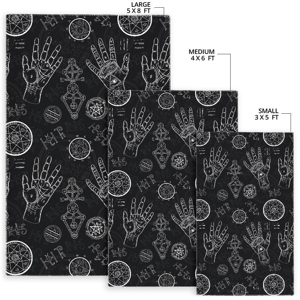 Pagan Wiccan Witch Pattern Print Floor Mat-grizzshop