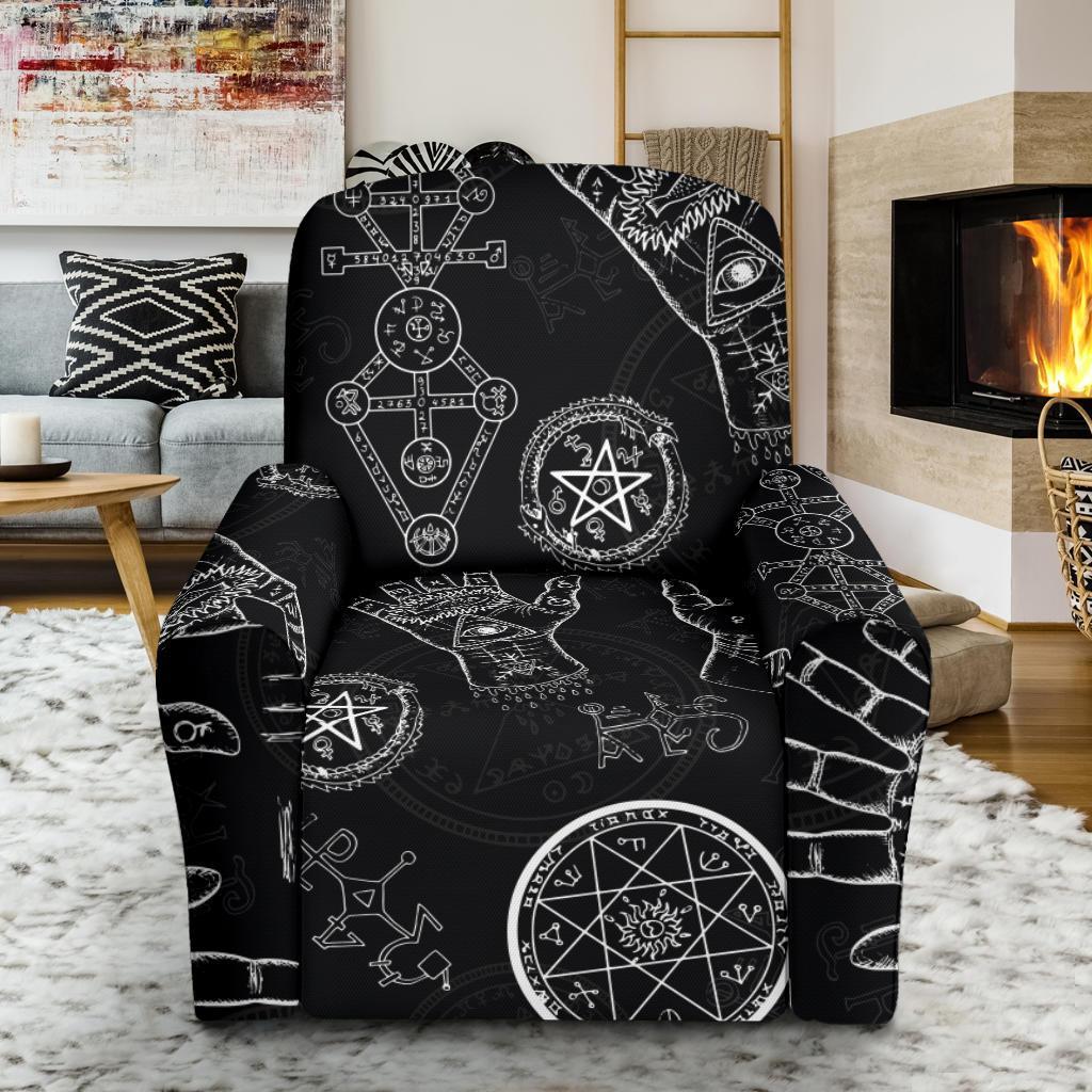 Pagan Wiccan Witch Pattern Print Recliner Cover-grizzshop