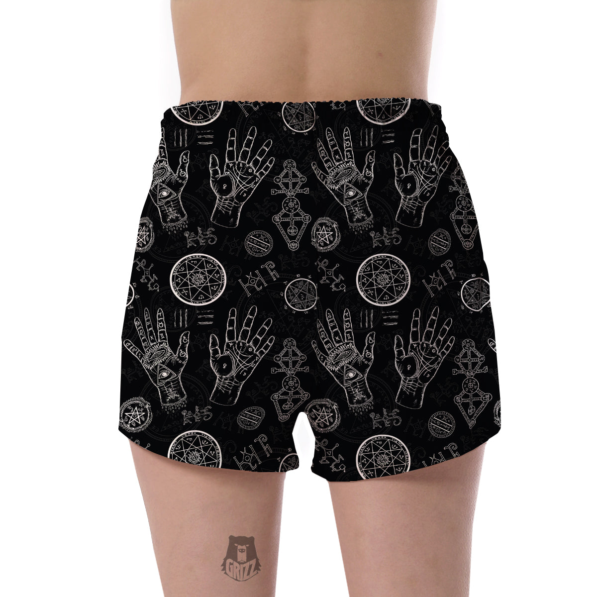 Pagan Wiccan Witch Pattern Print Women's Shorts-grizzshop