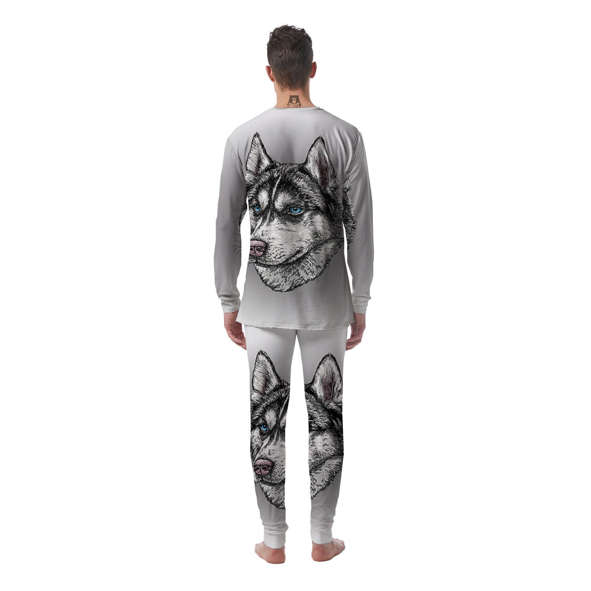 Painting Alaskan Malamute Print Men's Pajamas-grizzshop