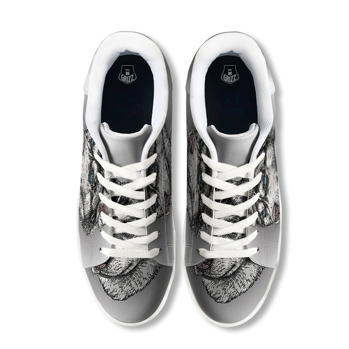 Painting Alaskan Malamute Print White Low Top Sneakers-grizzshop