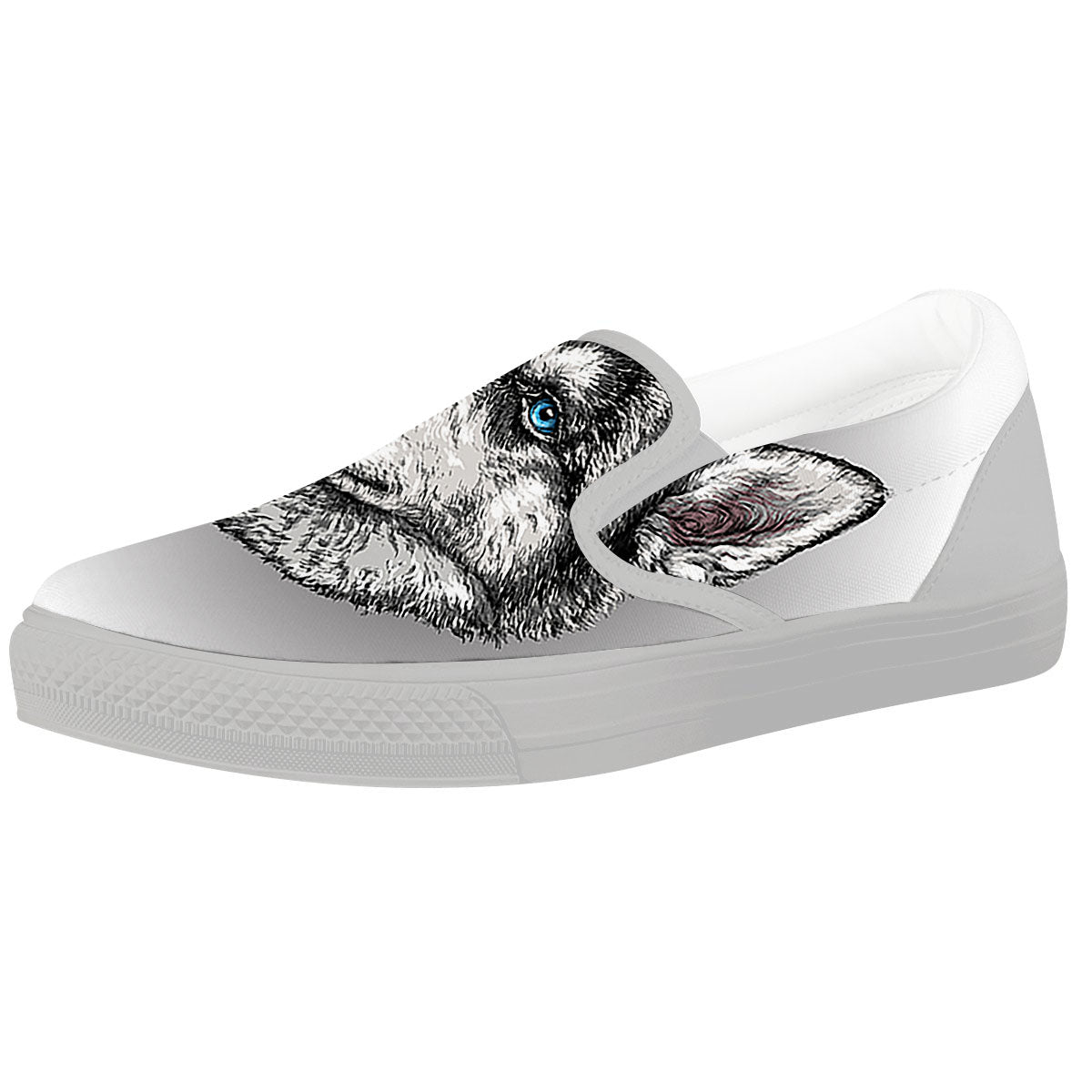 Painting Alaskan Malamute Print White Slip On Shoes-grizzshop