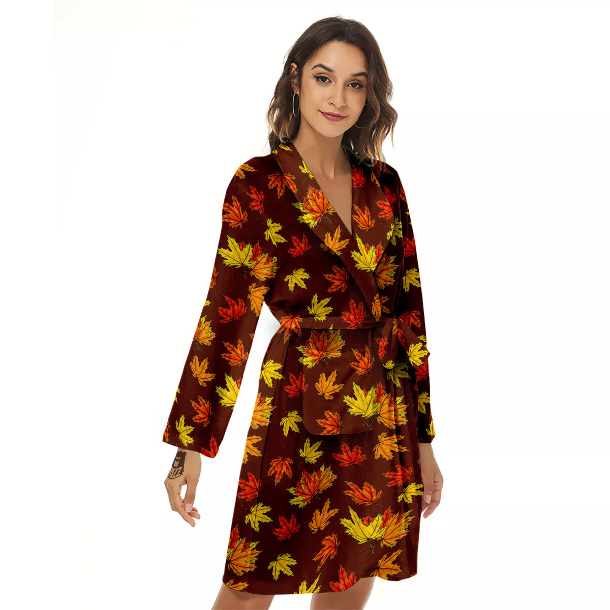 Painting Autumn Print Women's Robe-grizzshop