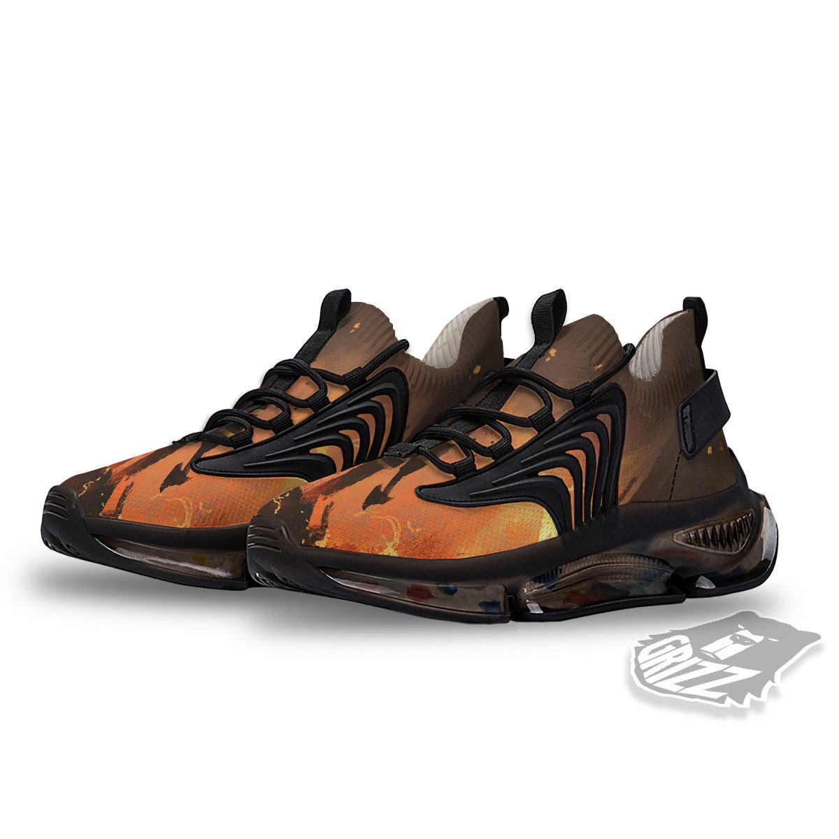 Painting Brave Firefighter Print Black Gym Shoes-grizzshop