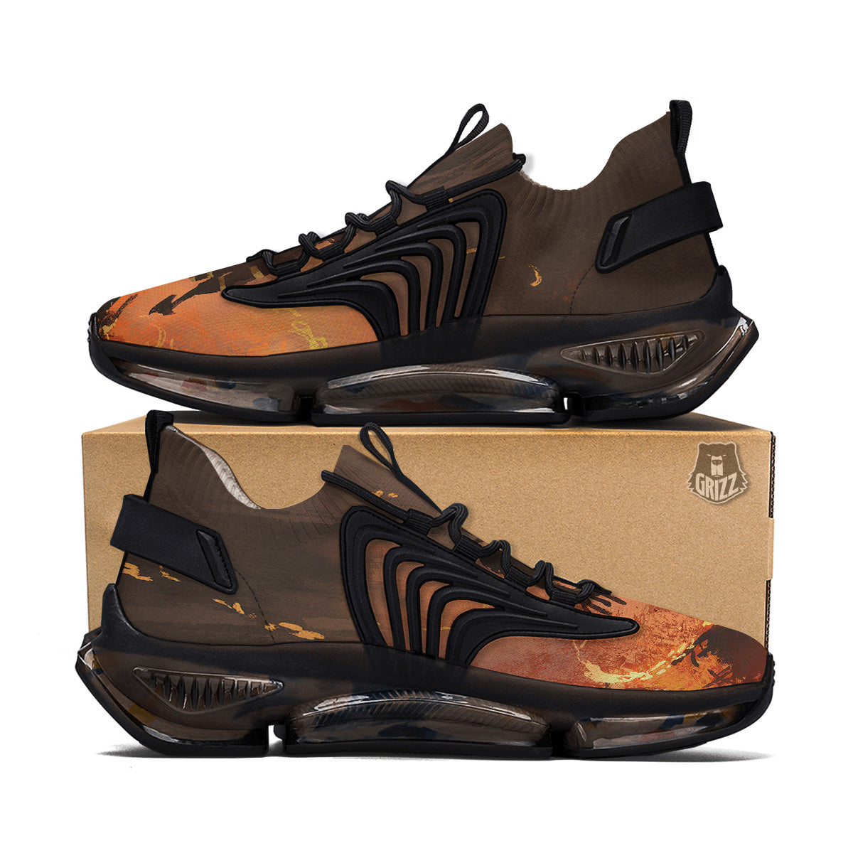 Painting Brave Firefighter Print Black Gym Shoes-grizzshop
