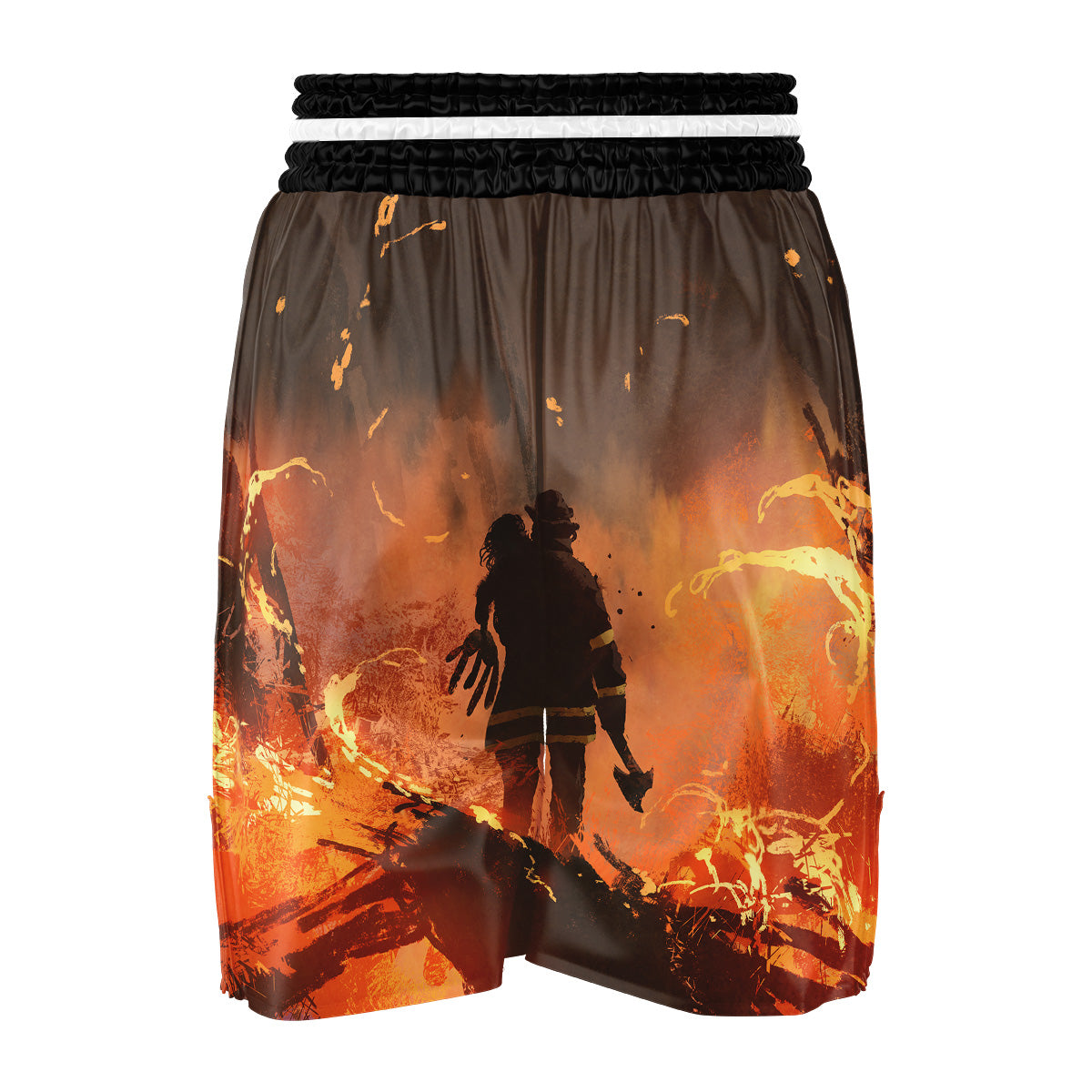 Painting Brave Firefighter Print Boxing Shorts-grizzshop