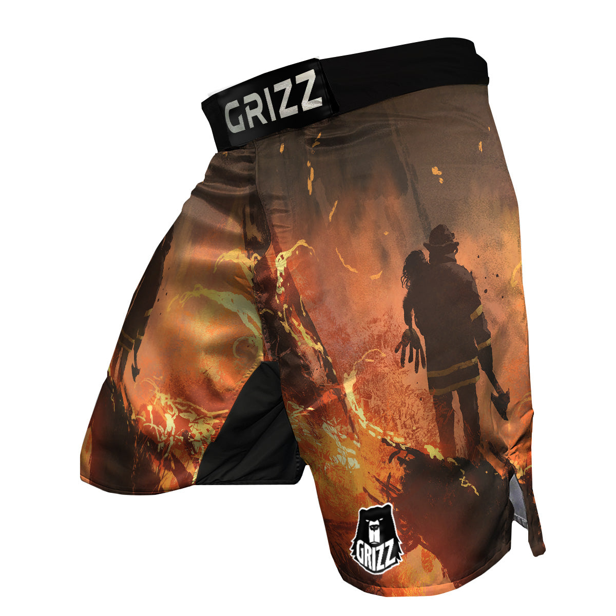 Painting Brave Firefighter Print MMA Shorts-grizzshop