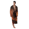 Painting Brave Firefighter Print Men's Robe-grizzshop