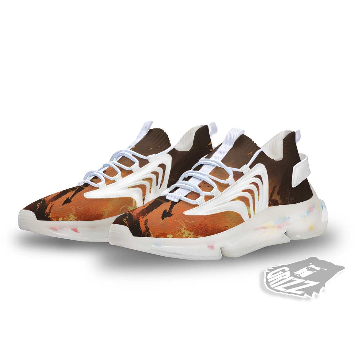 Painting Brave Firefighter Print White Gym Shoes-grizzshop