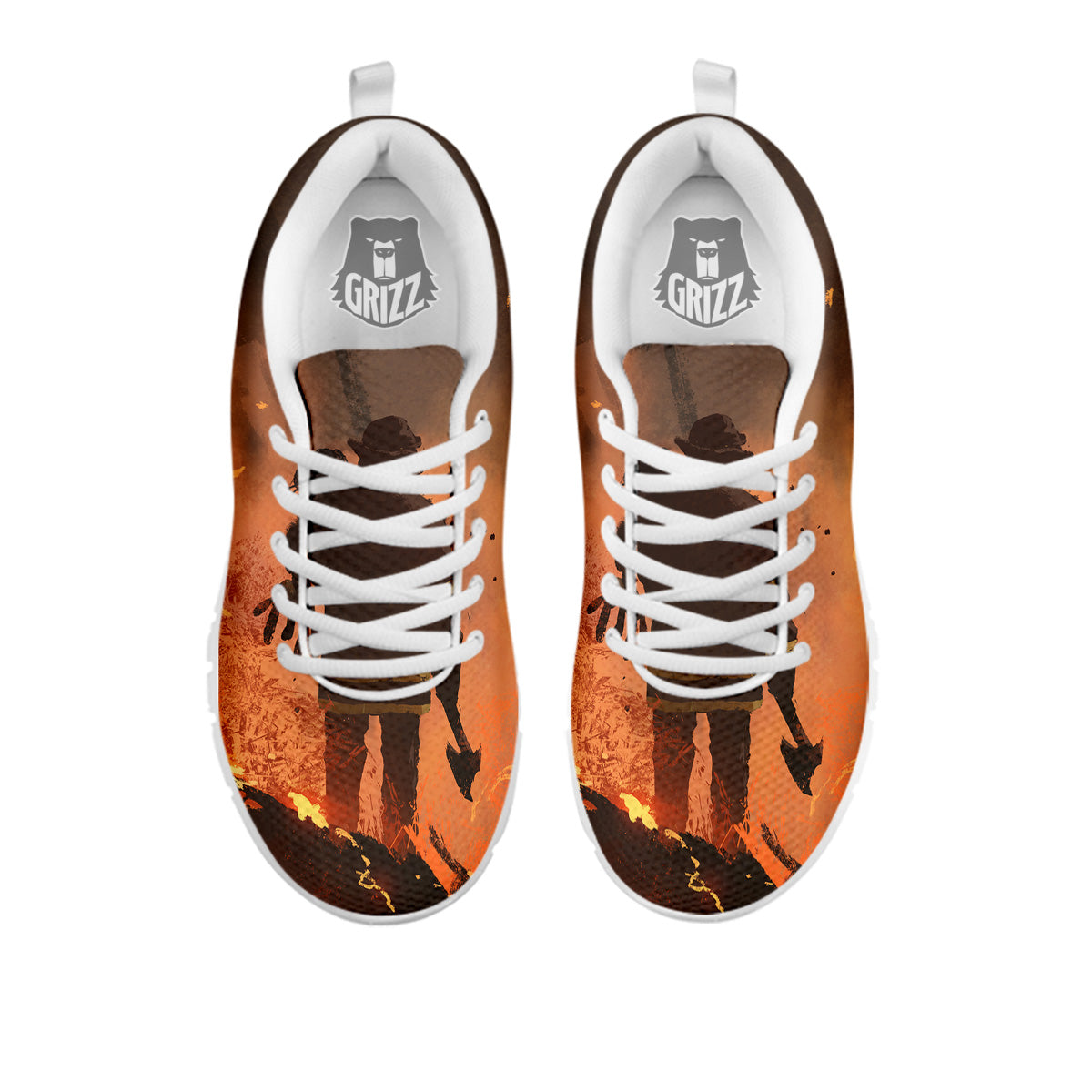 Painting Brave Firefighter Print White Sneaker-grizzshop