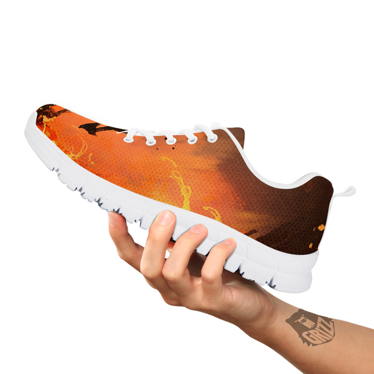 Painting Brave Firefighter Print White Sneaker-grizzshop