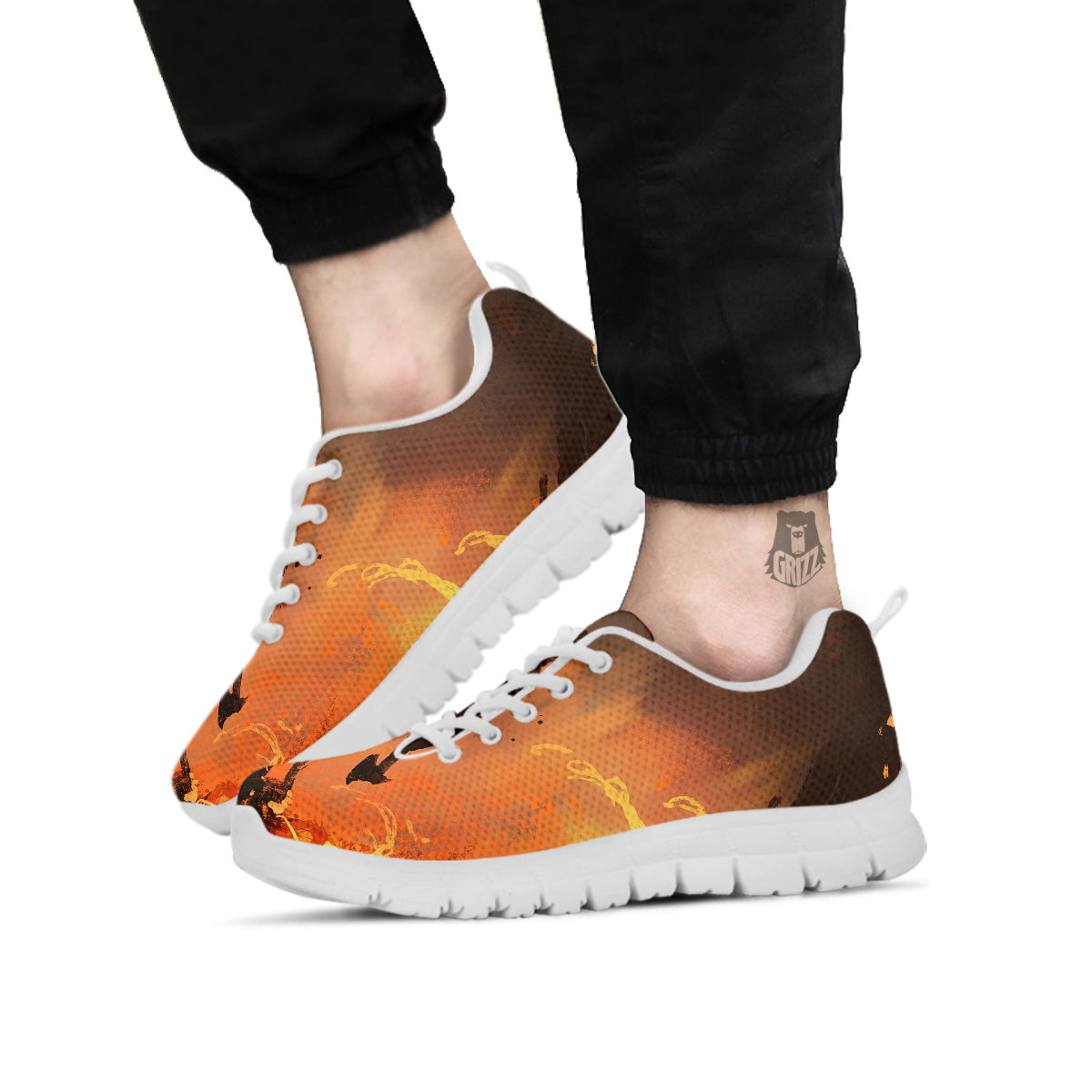 Painting Brave Firefighter Print White Sneaker-grizzshop