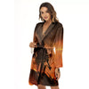 Painting Brave Firefighter Print Women's Robe-grizzshop