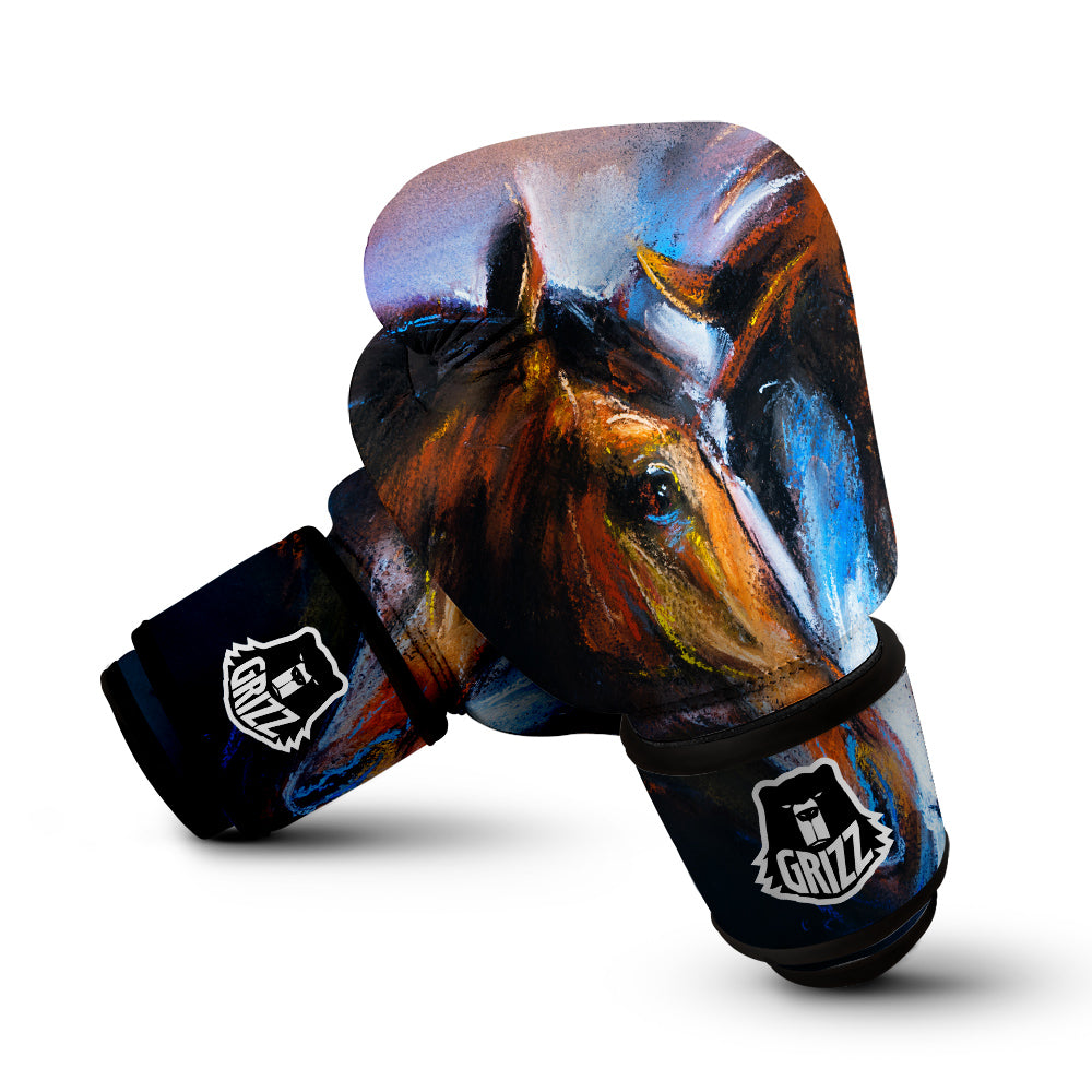 Painting Couple Horses Print Boxing Gloves-grizzshop