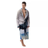 Painting Howling Wolf Snowy Print Men's Robe-grizzshop