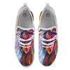 Painting Rooster Print White Athletic Shoes-grizzshop