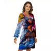 Painting Rooster Print Women's Robe-grizzshop