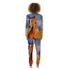 Painting Running Horses Print Women's Pajamas-grizzshop